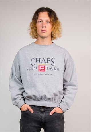 CHAPS RALPH LAUREN 90'S GREY CREW NECK SWEATSHIRT