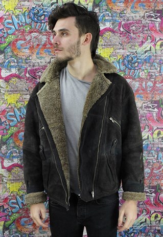 VINTAGE AVIATOR/FLYING JACKET. SHEARLING SHEEP SKIN. UNISEX.