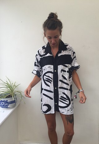 CRAZY PATTERN OVERSIZED RETRO VINTAGE UNISEX FESTIVAL SHIRT