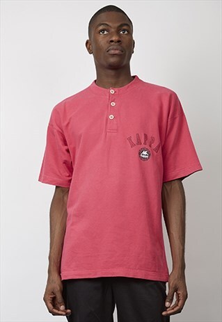VINTAGE 80'S BUTTON-UP KAPPA HOT PINK T-SHIRT
