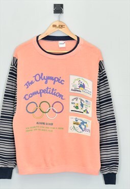 Vintage The Olympic Competition Sweatshirt Orange Medium
