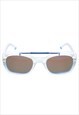 POLARIZED SUNGLASSES IN MATT CLEAR WITH BLUE MIRROR LENS