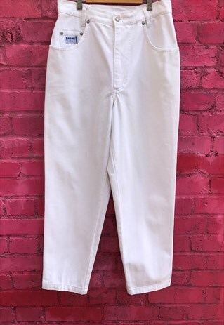 VINTAGE 90'S HIGH WAISTED WHITE JEANS W29