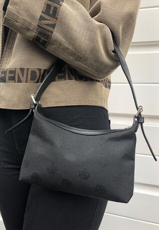 WOMENS MULBERRY HANDBAG BLACK ALL OVER MONOGRAM PRINT BAG