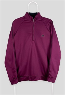 Vintage Adidas Burgundy Sweatshirt 1/4 Zip Golf Medium