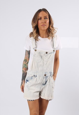 DENIM DUNGAREE SHORTS HARPER-ZOE VINTAGE USA UK 16 (5DK)