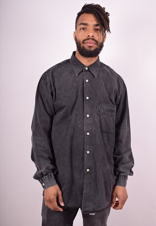 LEVI'S MENS VINTAGE SHIRT LARGE GREY 90S