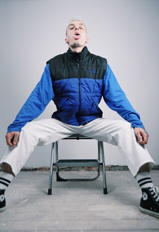 VINTAGE 90'S STARTER REVERSIBLE GILET BLUE