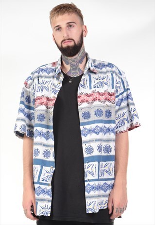 VINTAGE ABSTRACT PRINT 90S SHIRT