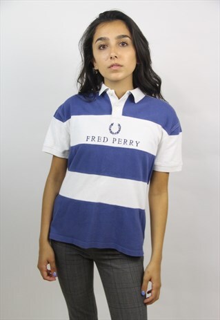 VINTAGE FRED PERRY 90'S STRIPED POLO SHIRT