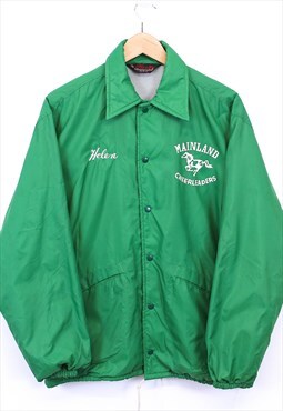 Vintage Mainland Cheerleaders Windbreaker Jacket Green 90s