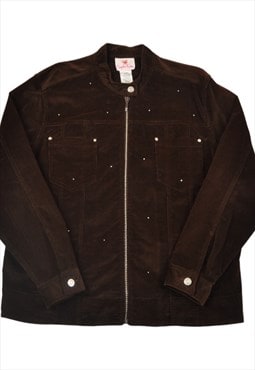 Vintage Y2K Corduroy Jacket Brown Ladies Large