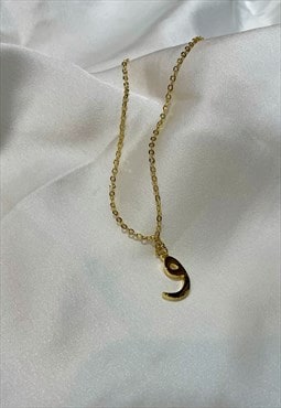Waw - W Arabic initial Necklace - 18K Gold Plated