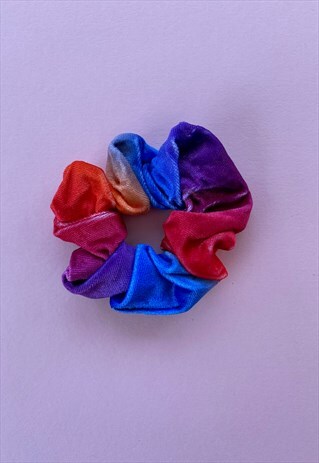 VELVET TIE DYE SCRUNCHIE - MULTICOLOURED