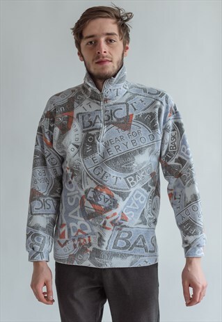 VINTAGE 80S FUNKY JUMPER WITH ZIP