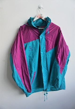 VINTAGE WINDBREAKER RAINCOAT SPORTS JACKET WITH HOOD PARKA