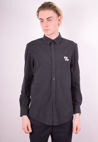 ICEBERG MENS VINTAGE SHIRT SMALL BLACK 90S