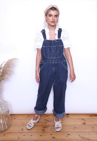 VINTAGE 90S BLUE DENIM LONG DUNGAREES