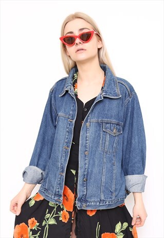 VINTAGE 90S BLUE DENIM OVERSIZED JACKET