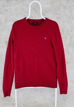 Gant Red Wool Jumper Pullover Men's Medium