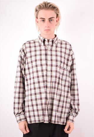 POLO RALPH LAUREN MENS VINTAGE SHIRT LARGE MULTI CHECK 90S