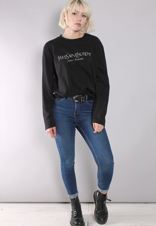 VINTAGE YSL LONG SLEEVE SPELL OUT T-SHIRT