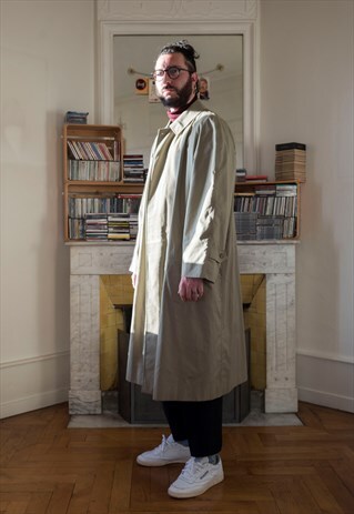 VINTAGE BURBERRY LONG CAR COAT TRENCH COAT (REF/1108)