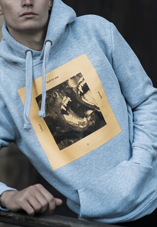 COLOUR COLLECTIVE 'WAR DOGS' HEAVYWEIGHT HOODIE IN GREY