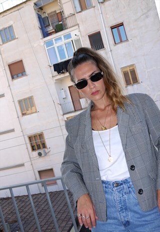 VINTAGE 90S CHECK SUIT BLAZER