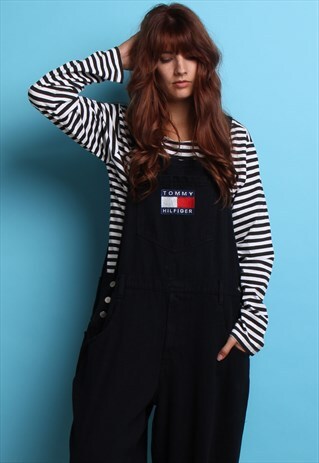 TOMMY HILFIGER BLACK DUNGAREES