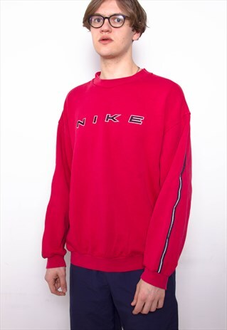 VINTAGE 90S NIKE RED SWEATSHIRT ID:3387