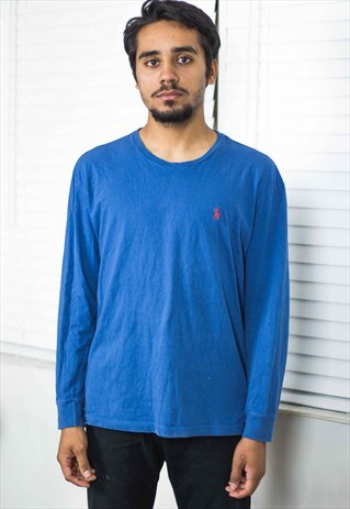 VINTAGE POLO RALPH LAUREN T-SHIRT LOGO 90S M 7.5