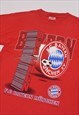 VINTAGE 90S NUTMEG BAYERN MUNICH FC GRAPHIC T-SHIRT IN RED