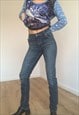 VINTAGE CLASSIC HIGH WAISTED DENIM TROUSERS