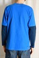 Y2K BLUE GRAPHIC NOKIA LONG SLEEVE T-SHIRT