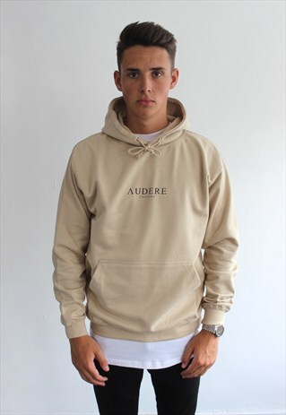 SAND BLK PRINT HOODIE