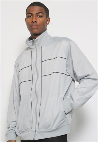 VINTAGE NIKE LOGO TRACK JACKET GREY
