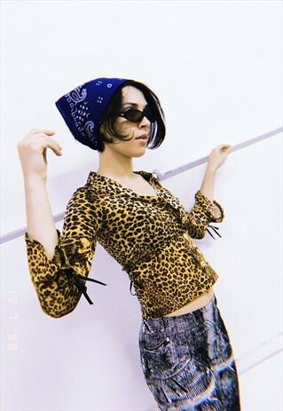 Y2K RETRO ANIMAL PRINT MESH FESTIVAL TOP