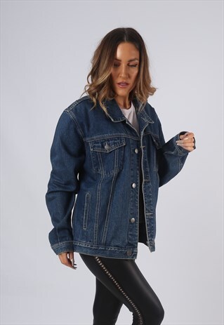 VINTAGE DENIM JACKET OVERSIZED FITTED UK 16 XL (OAE)