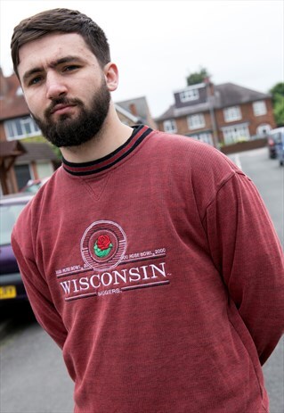 VINTAGE WISCONSIN ROSE USA COLLEGE SWEATSHIRT