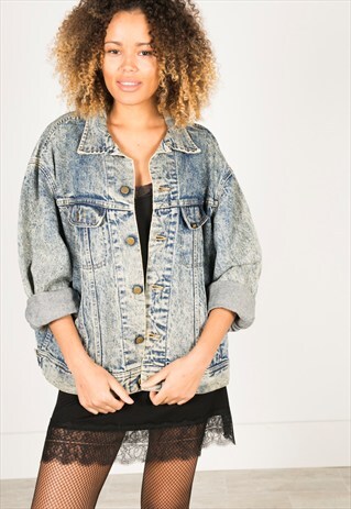 VINTAGE 80S LEE ACID WASH DENIM JACKET / C443