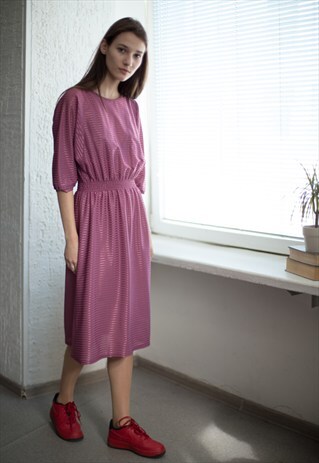 VINTAGE 80'S MIDI PURPLE DRESS