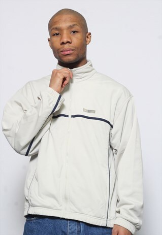 VINTAGE NIKE BOWERMAN DRIVE 71 TRACK TOP JACKET BEIGE