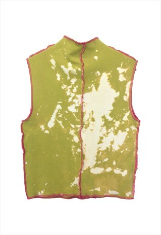 VINTAGE 90S GREEN JERSEY FESTIVAL CROPPED TANK TOP