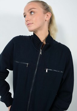 Vintage 90s Calvin Klein Sweater Jacket Blue Size L