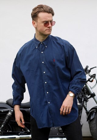 RALPH LAUREN BLAIRE USA NAVY BLUE VINTAGE SHIRT