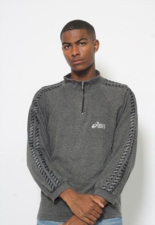 VINTAGE ASICS THIN 1/4 ZIP SWEATSHIRT