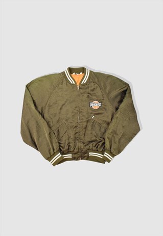 VINTAGE 90S LEVI'S EMBROIDERED BOMBER JACKET IN BROWN