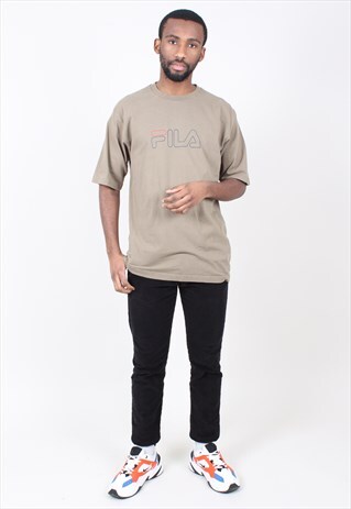 VINTAGE FILA T-SHIRT IN KHAKI