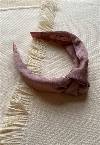 KNOT HEADBAND IN ROSE SATIN
